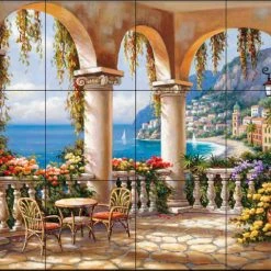 The Tile Mural Store (USA) Tile Mural, Terrace Arch I By Sung Kim