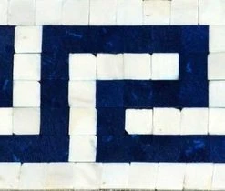 Mozaico Mosaic Border - Blue Greek Keys, 12" X 6"
