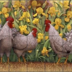 Artwork On Tile Matcham Rooster Country Life Ceramic Tile Mural