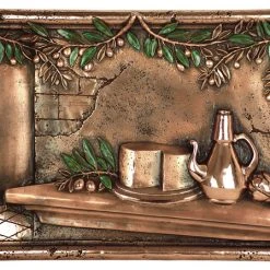 Design Tuscany Olives And Cheese Backsplash Mural, Copper