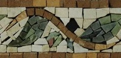Mozaico Mosaic Border, Green Leaves, 4"x12"