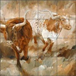 Artwork On Tile Ceramic Tile Mural Backsplash "Freedom" By Kathy Winkler, 25.5"x17"