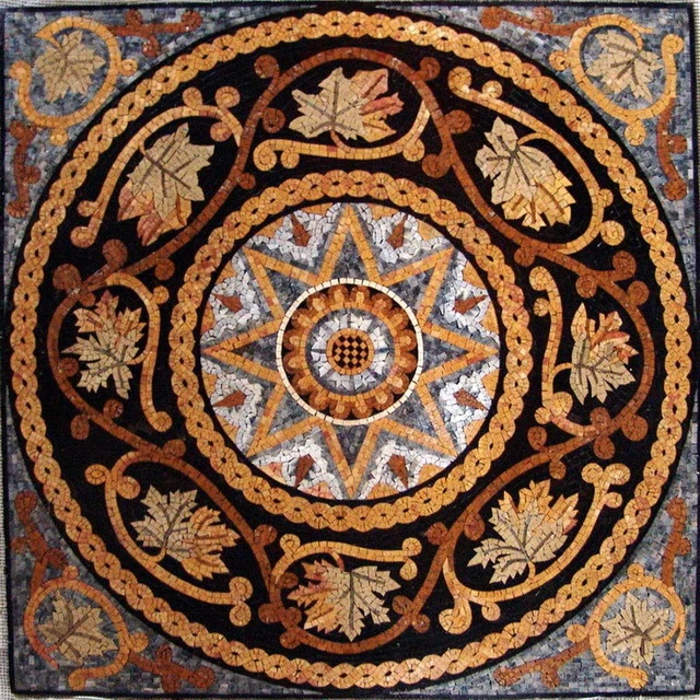 Mozaico Botanical Roman Mosaic - Shana, 24"x24"