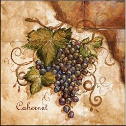 The Tile Mural Store (USA) Tile Mural, Tuscan Grapes I By Tre Sorelle Studios