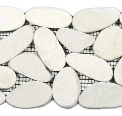 Faber Cnk Stone Sliced White Pebble Tile Border