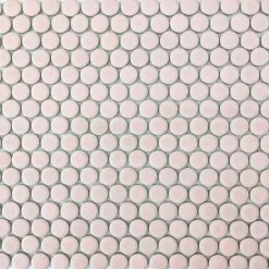 DistrictII Penny Round Mosaic Tile, 12x12", Soft Pink
