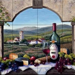 The Tile Mural Store (USA) Tile Mural, A Tuscany Vista By Barbara Felisky