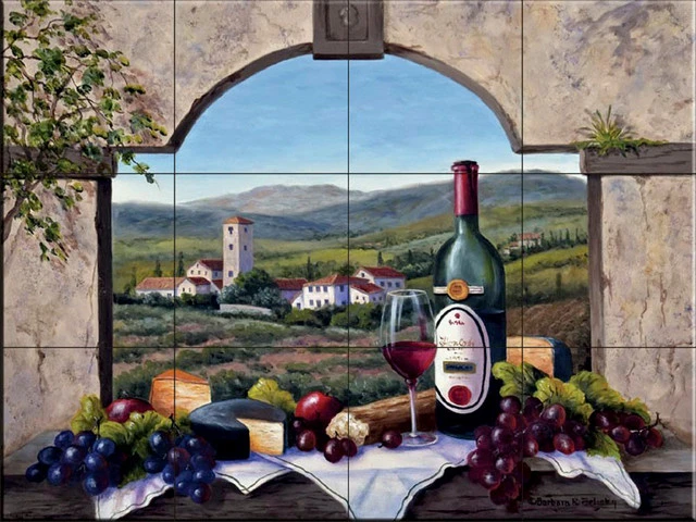 The Tile Mural Store (USA) Tile Mural, A Tuscany Vista By Barbara Felisky