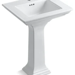 Kohler Memoirs Stately 24" Pedestal Bathroom Sink With Single Faucet Hole, White