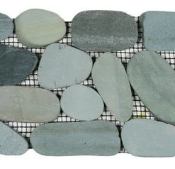 Faber Cnk Stone Sliced Sea Green Pebble Tile Border