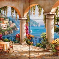 The Tile Mural Store (USA) Tile Mural, Terrace Arch Ii By Sung Kim