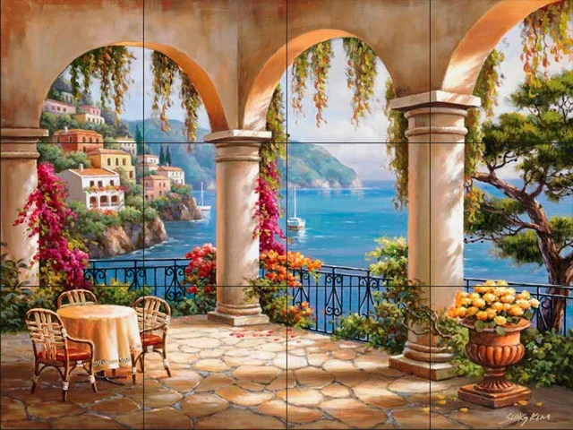 The Tile Mural Store (USA) Tile Mural, Terrace Arch Ii By Sung Kim