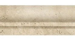 Fancy Design Group Ivory Travertine Single-Step Chair Rail Trim, 2 X 12 Honed