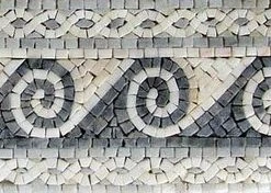 Mozaico Waves Marble Mosaic Border, 6"x12"