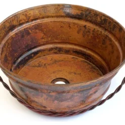 Artesano Copper Sinks Round Vessel Bathroom Copper Sink