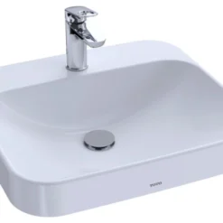 Toto Arvina Rectang 20" Vessel Bath Sink For 1Hole Faucets Colonial White