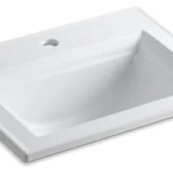 Kohler Memoirs Stately Drop-In Bathroom Sink With Single Faucet Hole, White