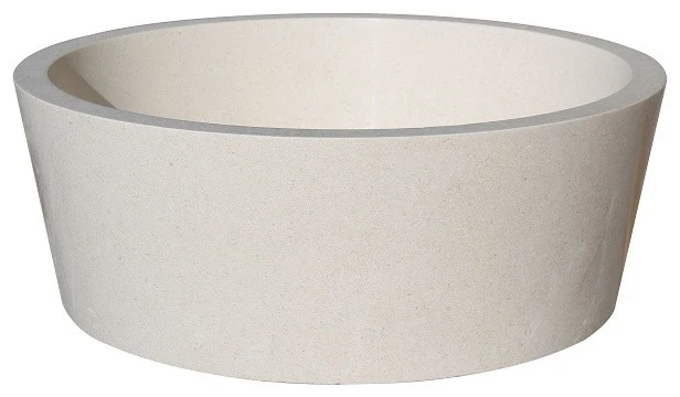 TashMart Tapered Natural Stone Vessel Sink, Limestone