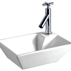 Whitehaus Collection Isabella Rectangular Wall Mount Basin And Right Offset Single Faucet Hole