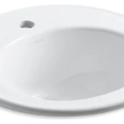Kohler Brookline 19" Diameter Drop-In Bathroom Sink W/ Single Faucet Hole, White