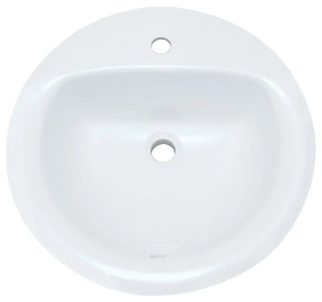PROFLO PF191R 19" Self Rimming Round Bathroom Sink - White