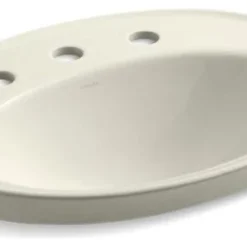 Kohler Serif Drop-In Bathroom Sink With 8" Widespread Faucet Holes, Biscuit