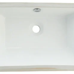 Kingston Brass White China Undermount Bathroom Sink With Overflow Hole