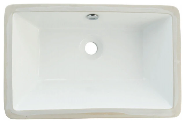 Kingston Brass White China Undermount Bathroom Sink With Overflow Hole