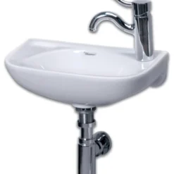 Whitehaus Collection Isabella Collection Small Wall Mount Basin With Center Drain, White