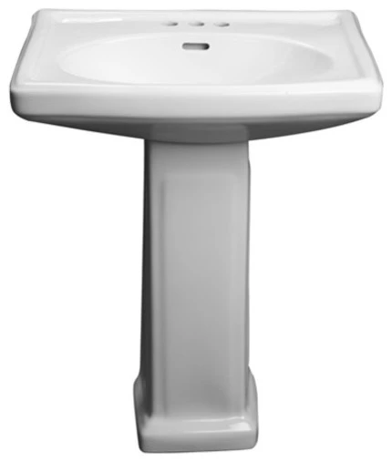 PROFLO PF14104 25.5" Centerset Lavatory Pedestal Sink Only - White