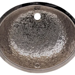 Whitehaus Collection Oval Hammered Textured Undermount Basin With Overflow